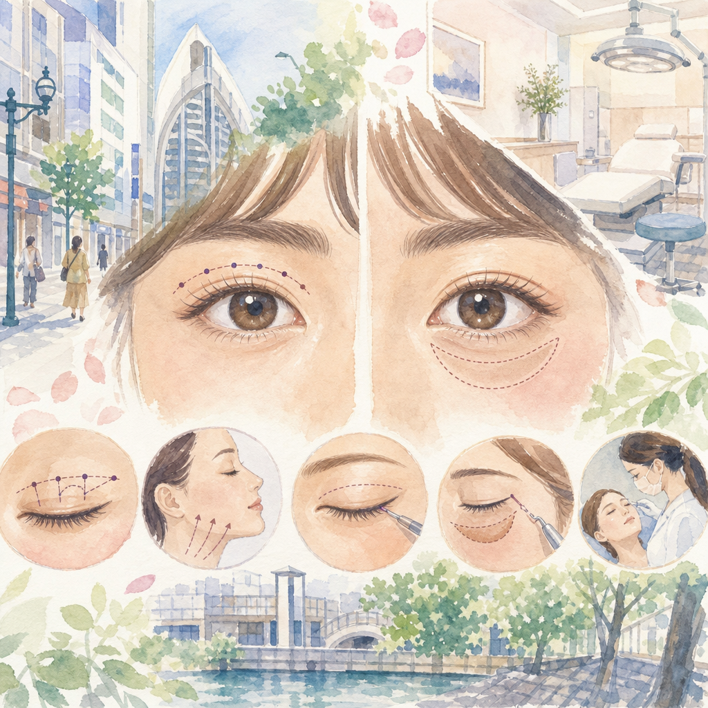 心斎橋の美容外科で埋没糸と下まぶたを見分ける